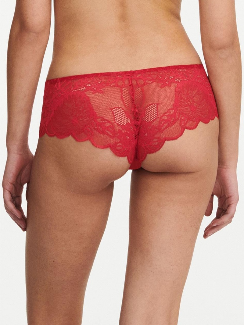 Chantelle Midnight Flowers Hipster Panties Scarlett Red | USA 2510BCE