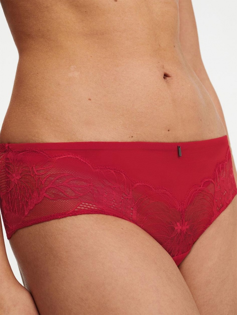 Chantelle Midnight Flowers Hipster Panties Scarlett Red | USA 2510BCE