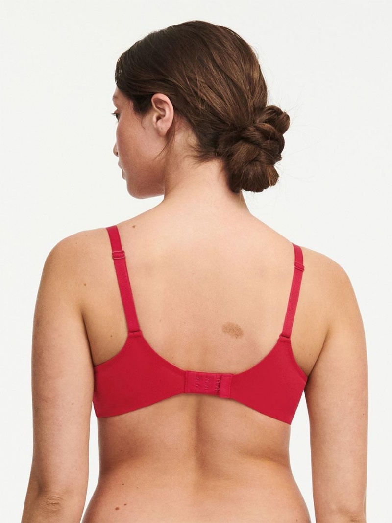 Chantelle Midnight Flowers Plunge Bras Scarlett Red | USA 2329VDR