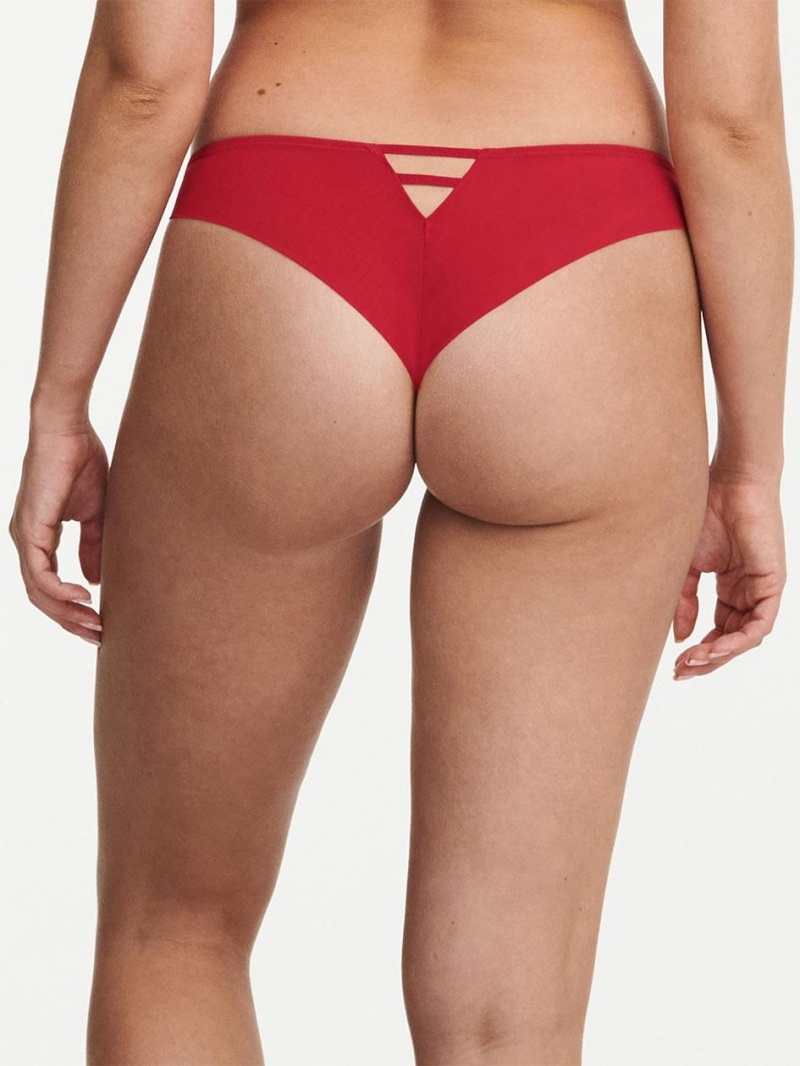 Chantelle Midnight Flowers Tanga Panties Scarlett Red | USA 2511VDR