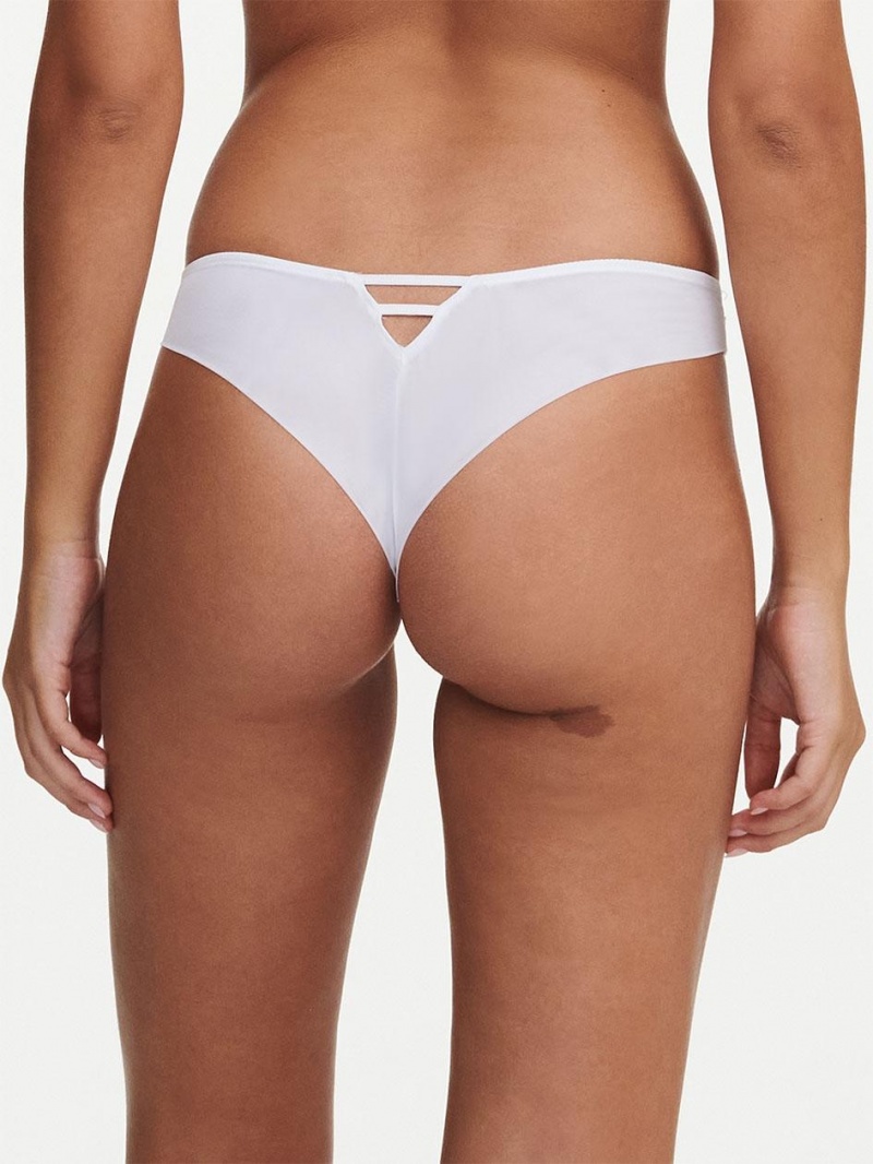 Chantelle Midnight Flowers Tanga Panties White | USA 1732LHT