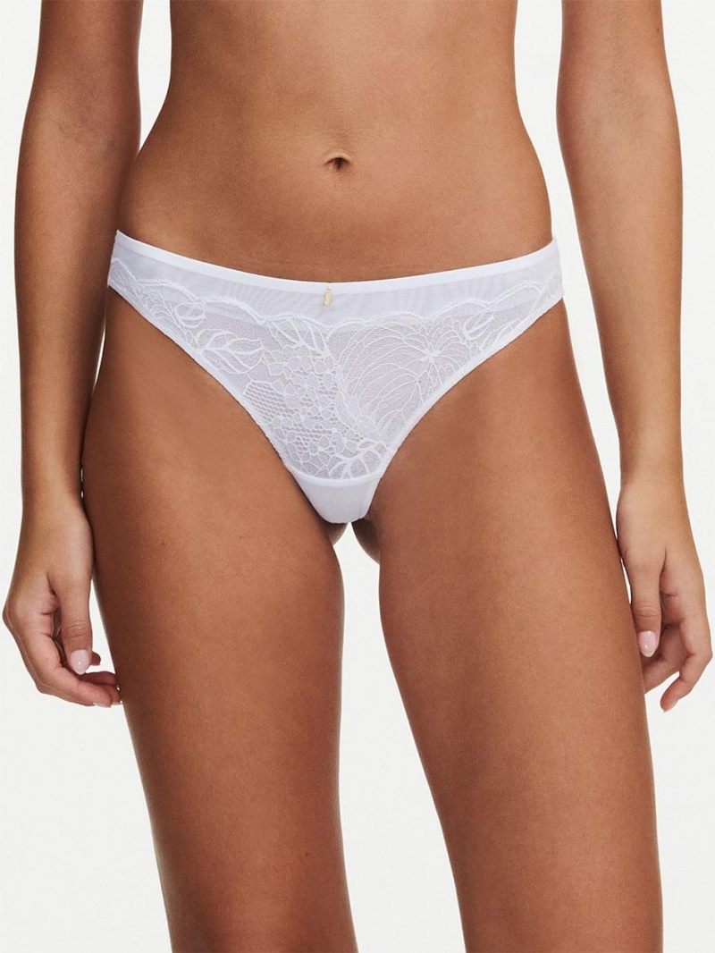 Chantelle Midnight Flowers Tanga Panties White | USA 1732LHT