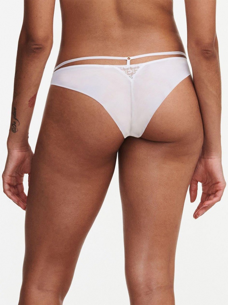 Chantelle Monogram Cheeky Bikini Panties White | USA 2423UTZ