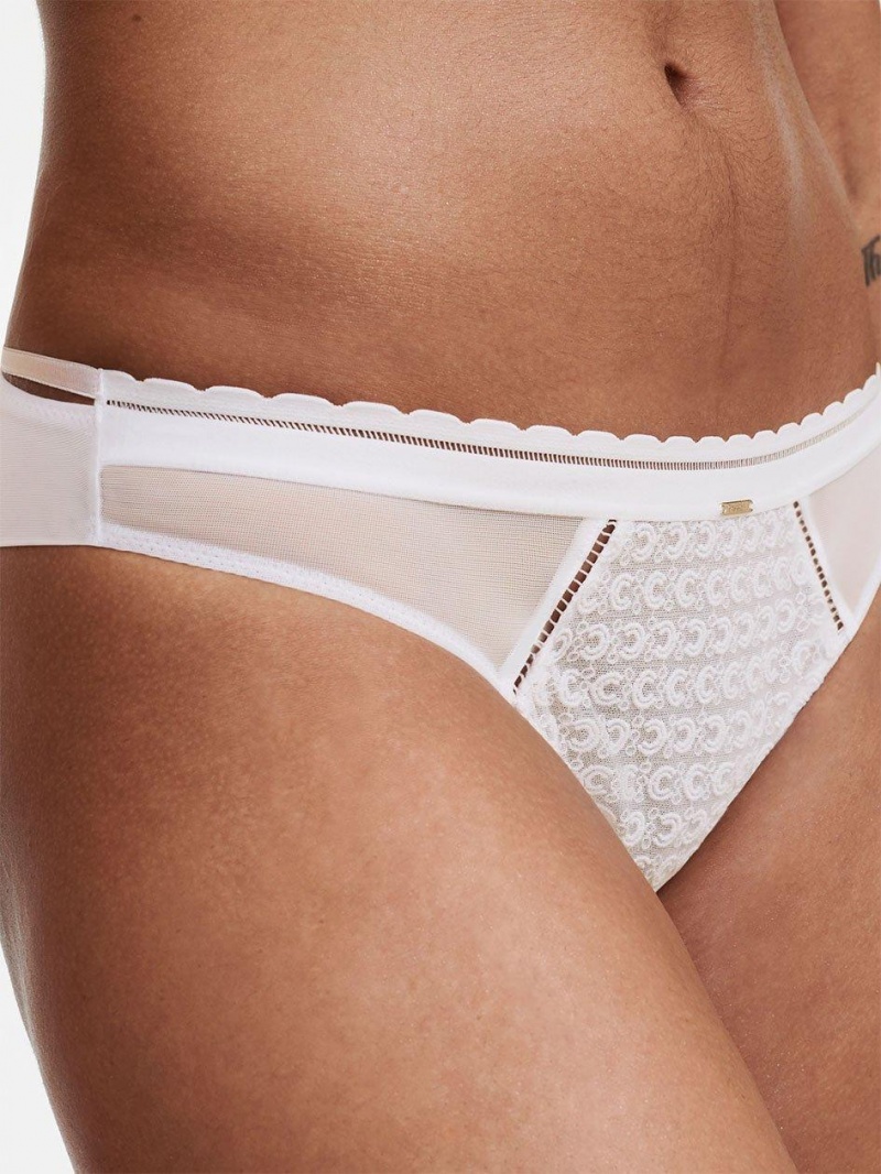 Chantelle Monogram Cheeky Bikini Panties White | USA 2423UTZ