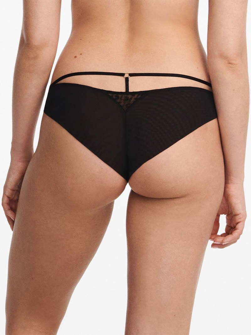 Chantelle Monogram Cheeky Bikini Panties Black | USA 2435XFY