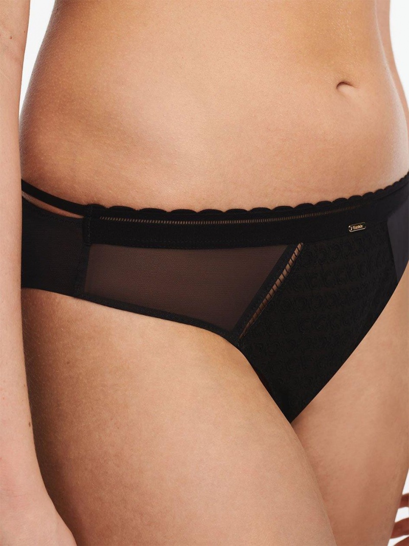 Chantelle Monogram Cheeky Bikini Panties Black | USA 2435XFY