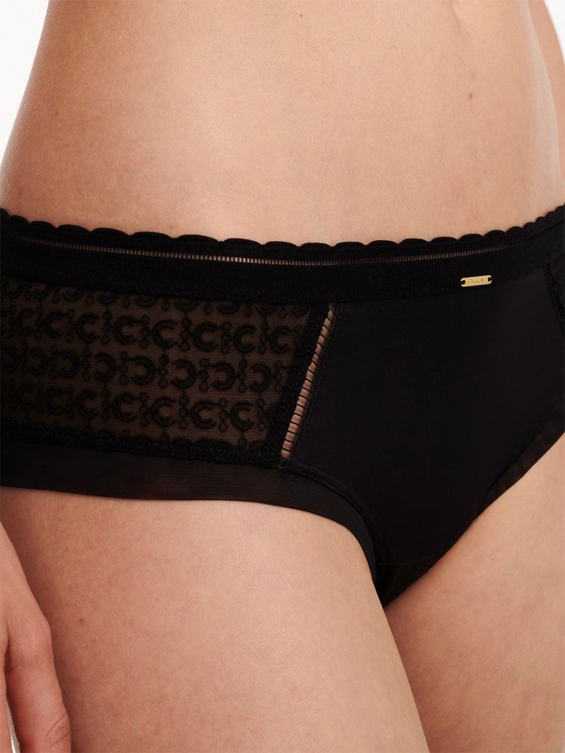 Chantelle Monogram Hipster Panties Black | USA 2416FMD