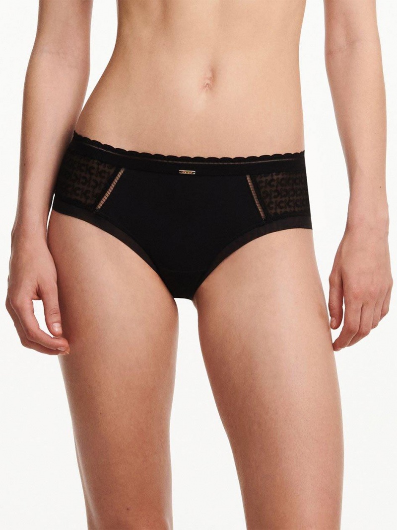 Chantelle Monogram Hipster Panties Black | USA 2416FMD