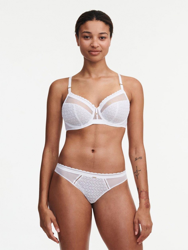 Chantelle Monogram Plunge Unlined Bras White | USA 1352EXG