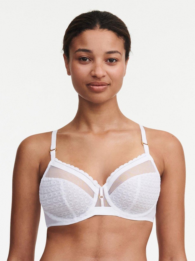 Chantelle Monogram Plunge Unlined Bras White | USA 1352EXG