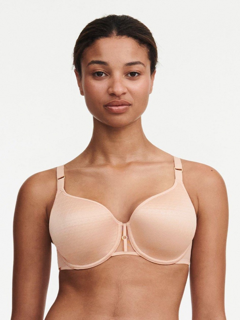 Chantelle Monogram Smooth Lightweight T-Shirt Bras Nude Blush | USA 1432TVJ