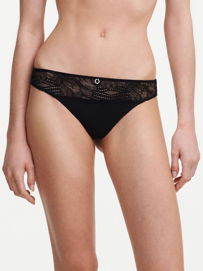 Chantelle Naya Lace Tanga Panties Black | USA 1934DNN