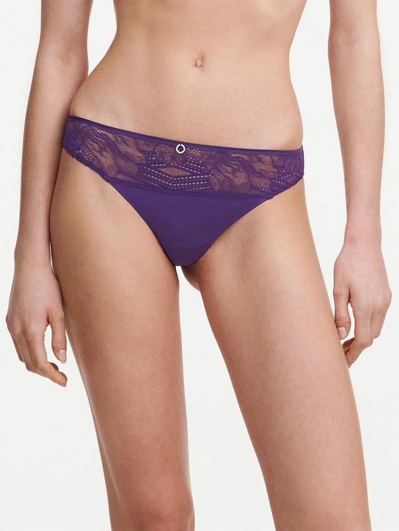 Chantelle Naya Lace Tanga Panties Parade Violet | USA 1891CEI