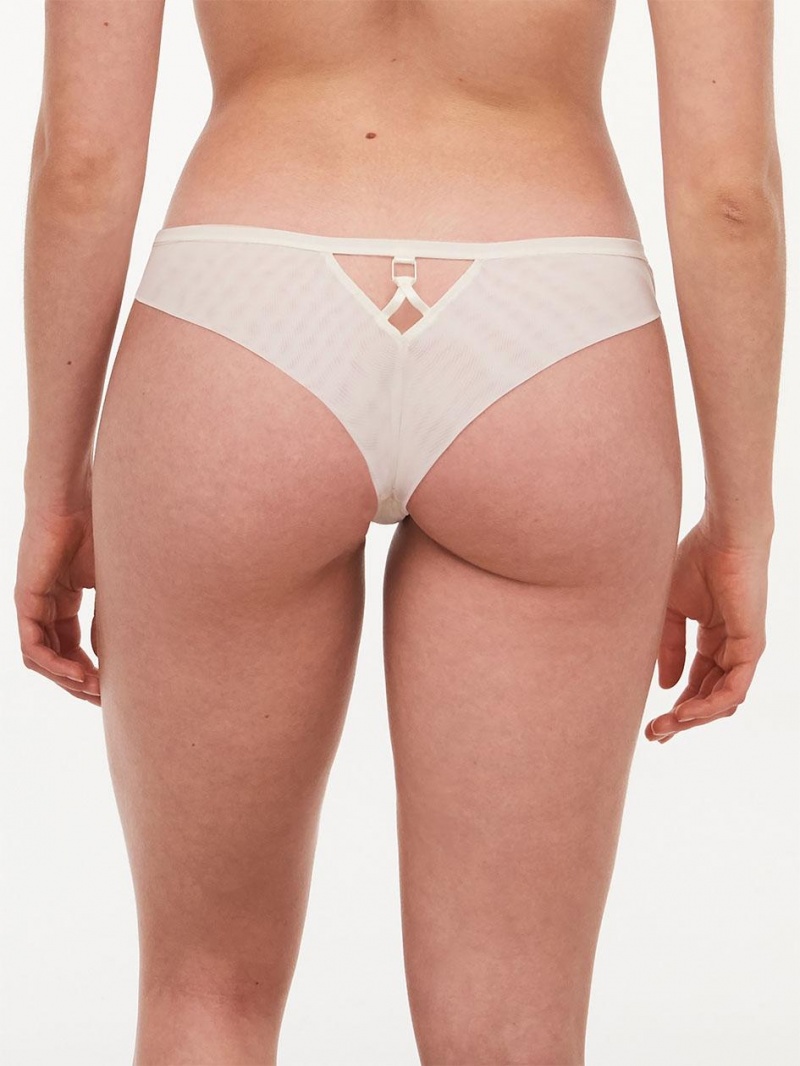 Chantelle New Romance Tanga Panties Ivory | USA 1787CEI