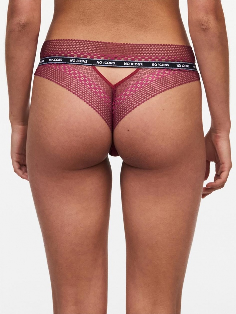 Chantelle No Icons Thong Panties Red Raspberry | USA 2501UTZ