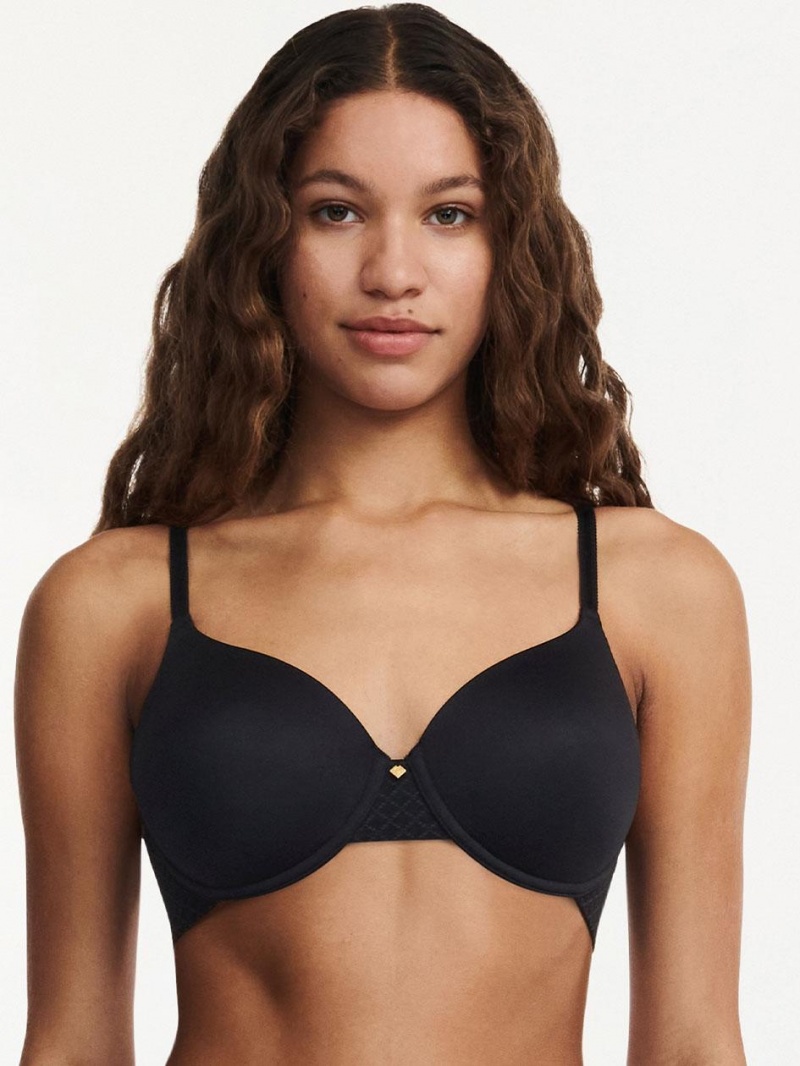 Chantelle Norah Chic Comfort Flex T-Shirt Bras Black | USA 1451BCP