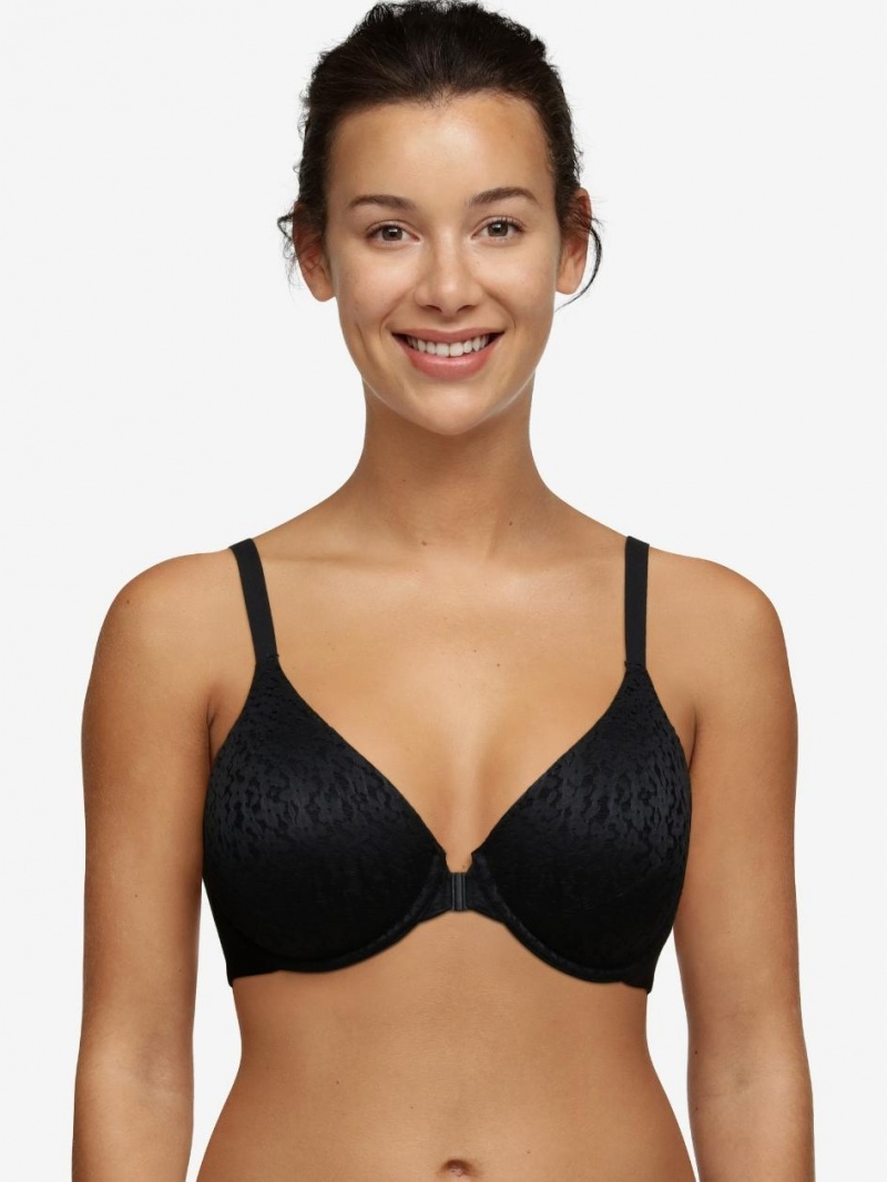 Chantelle Norah Comfort Front Closure Bras Black | USA 1458TVJ