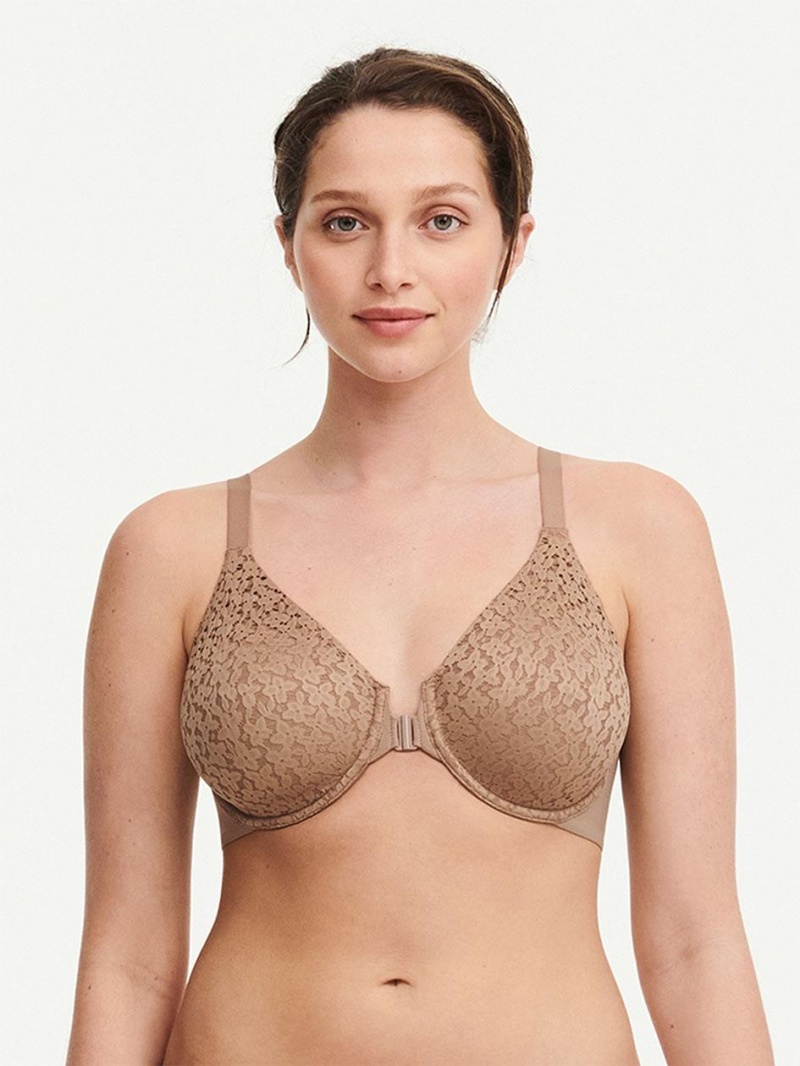 Chantelle Norah Comfort Front Closure Bras Coffee Latte | USA 1567PQC