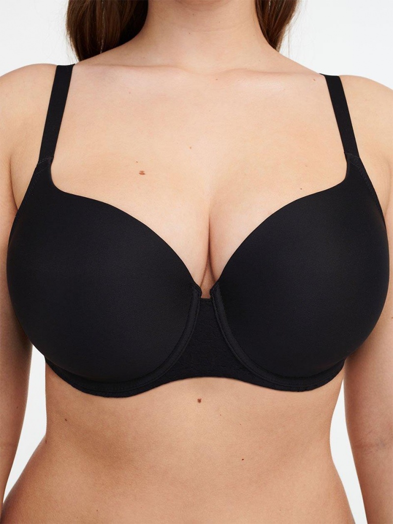 Chantelle Norah Comfort Smooth Sweetheart T-Shirt Bras Black | USA 1595SOB