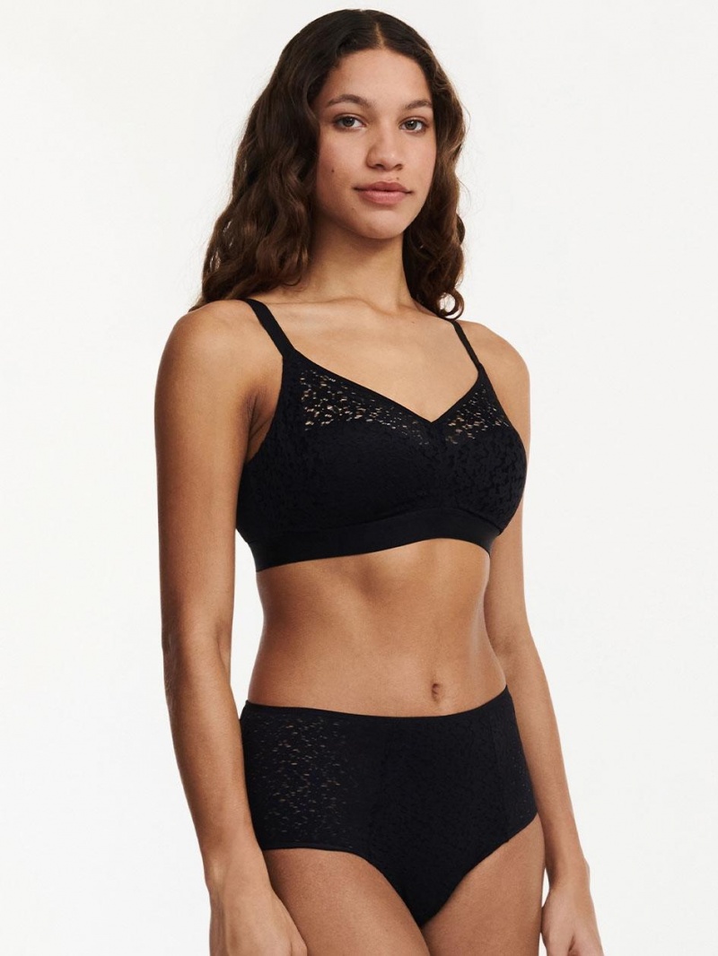 Chantelle Norah Comfort Supportive Wirefree Bras Black | USA 1454QZD