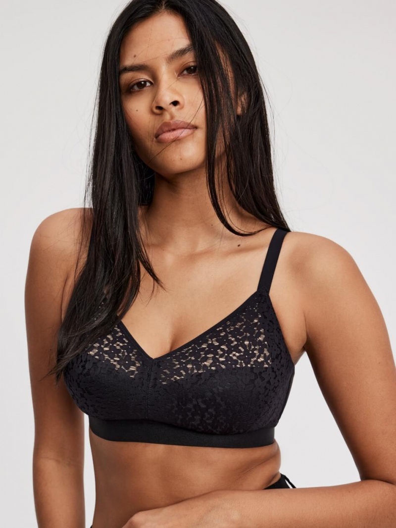 Chantelle Norah Comfort Supportive Wirefree Bras Black | USA 1454QZD