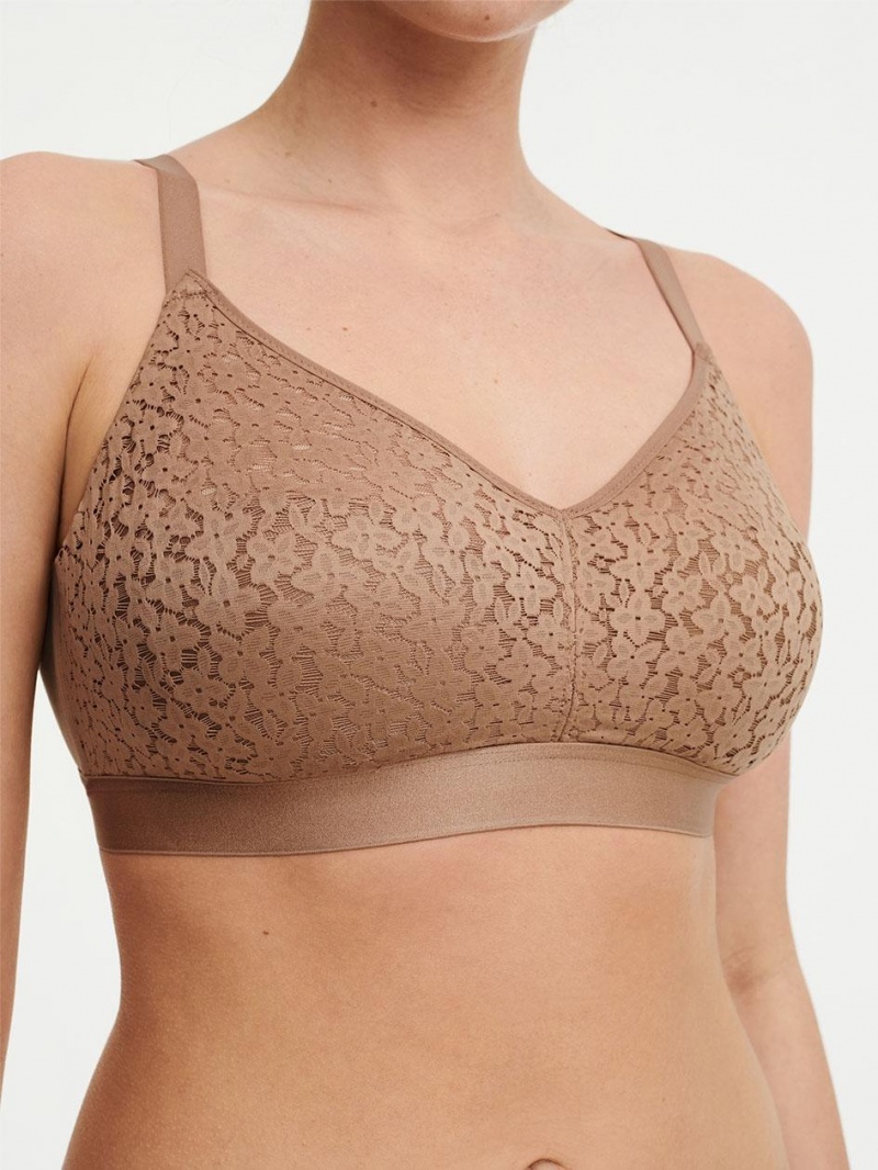 Chantelle Norah Comfort Supportive Wirefree Bras Coffee Latte | USA 1546GLQ