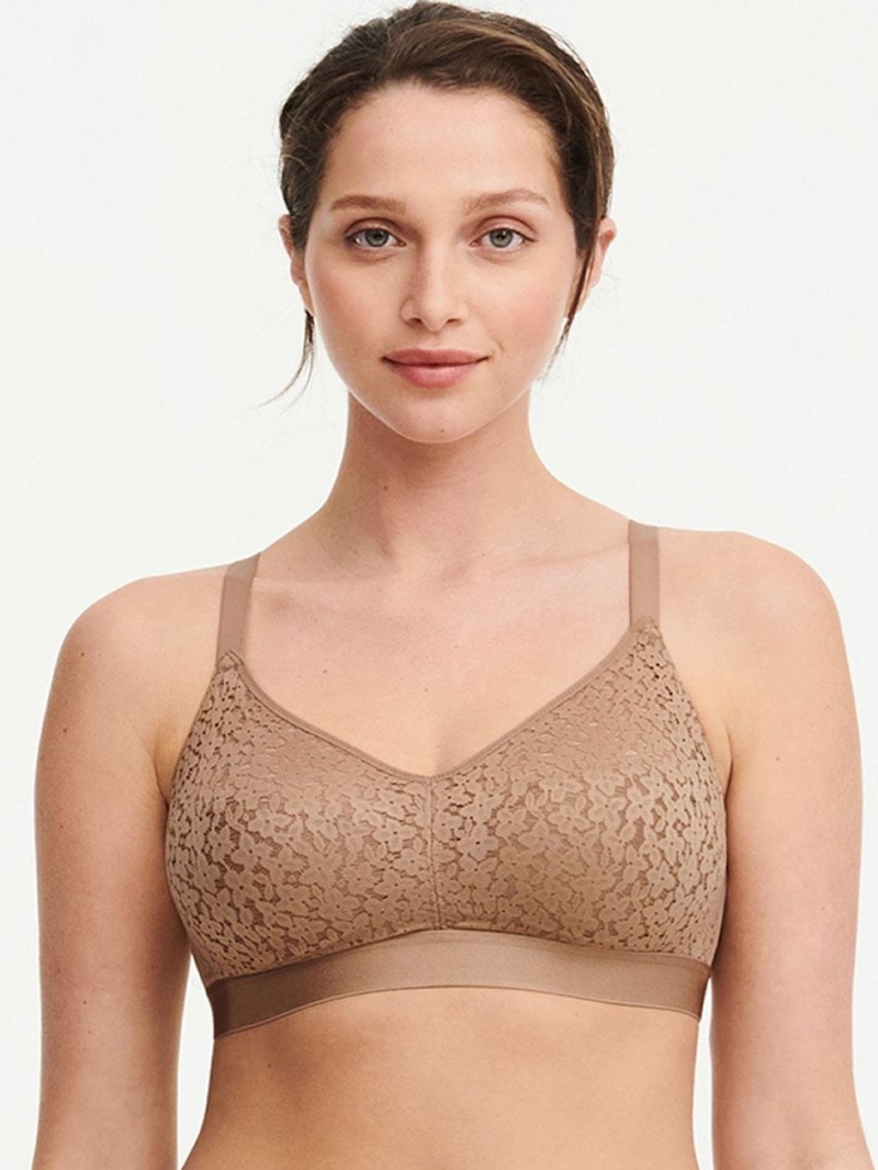 Chantelle Norah Comfort Supportive Wirefree Bras Coffee Latte | USA 1546GLQ