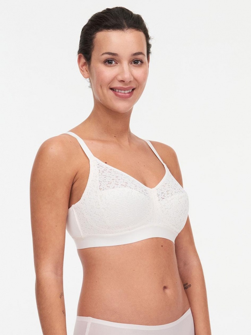 Chantelle Norah Comfort Supportive Wirefree Bras Talc | USA 1558QZD