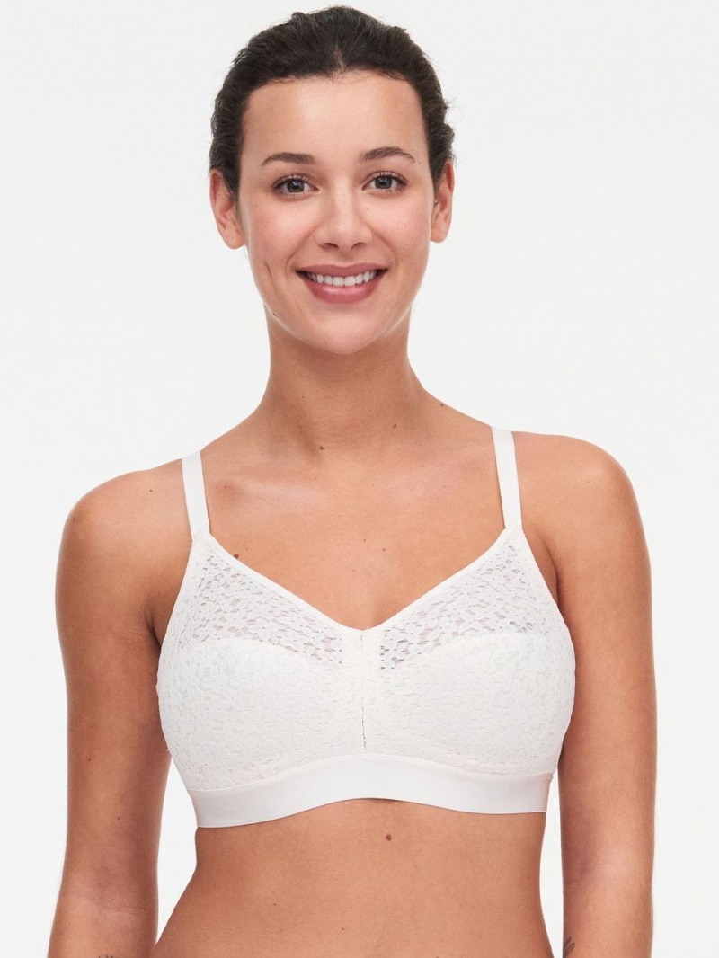 Chantelle Norah Comfort Supportive Wirefree Bras Talc | USA 1558QZD