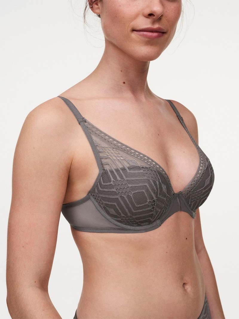 Chantelle Ondine Lace Plunge Contour, Passionata designed by CL Bras Silver | USA 2155MAS