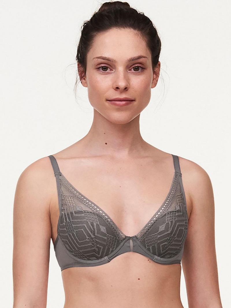 Chantelle Ondine Lace Plunge Contour, Passionata designed by CL Bras Silver | USA 2155MAS