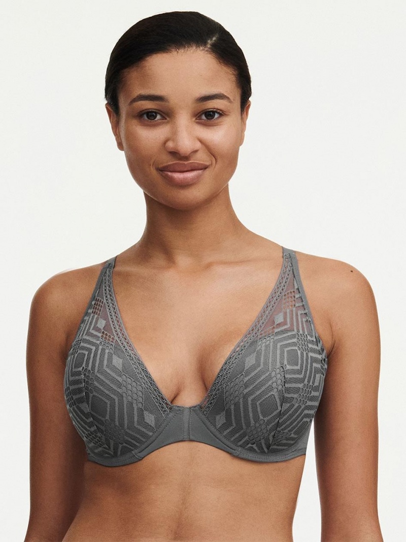 Chantelle Ondine Lace Plunge Contour, Passionata designed by CL Bras Silver | USA 2155MAS