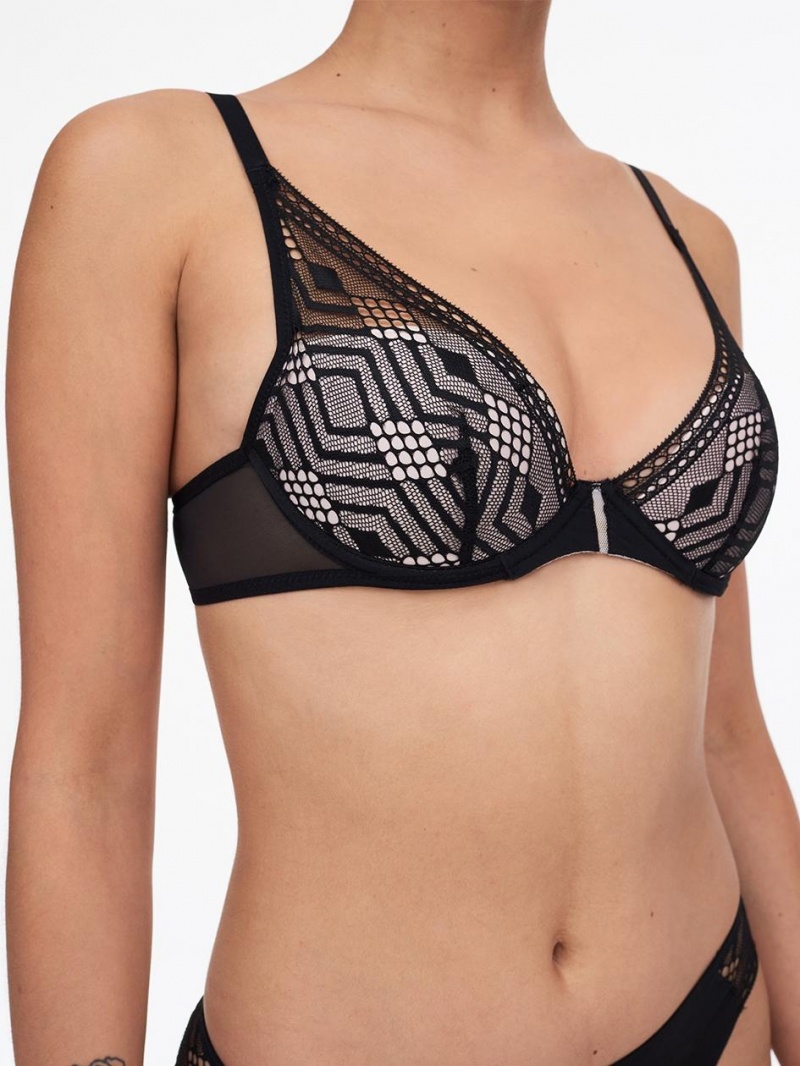 Chantelle Ondine Lace Plunge Contour, Passionata designed by CL Bras Black | USA 2221FMM