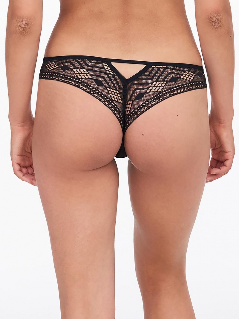 Chantelle Ondine Tanga, Passionata designed by CL Panties Black | USA 2360KIO