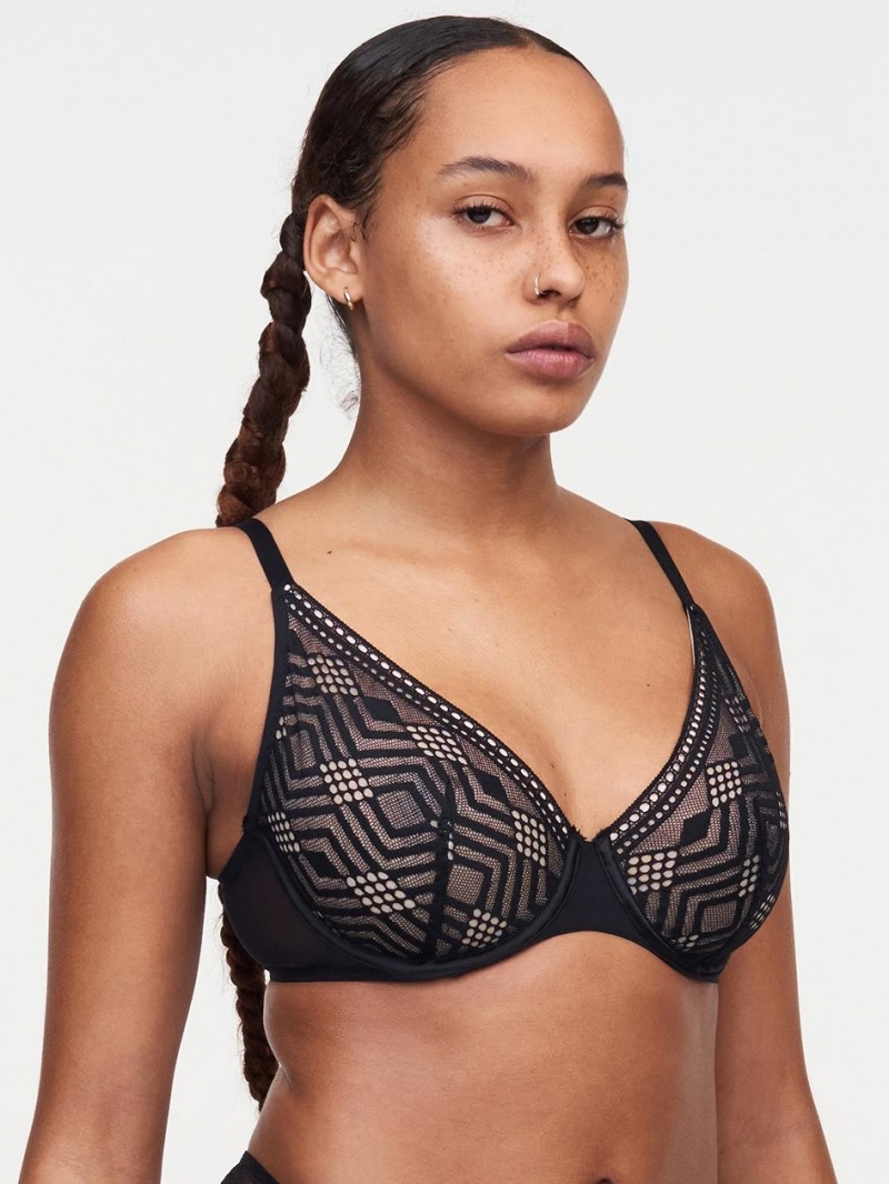 Chantelle Ondine Underwire Plunge, Passionata designed by CL Bras Black | USA 2206NBA