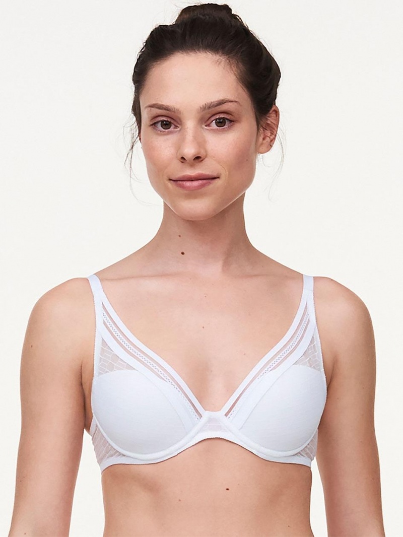 Chantelle Only Manhattan Plunge T-Shirt, Passionata designed by CL Bras White | USA 1125PQC