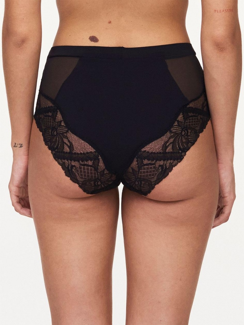 Chantelle Orangerie Dream High Waist Brief Panties Black | USA 2452RWV