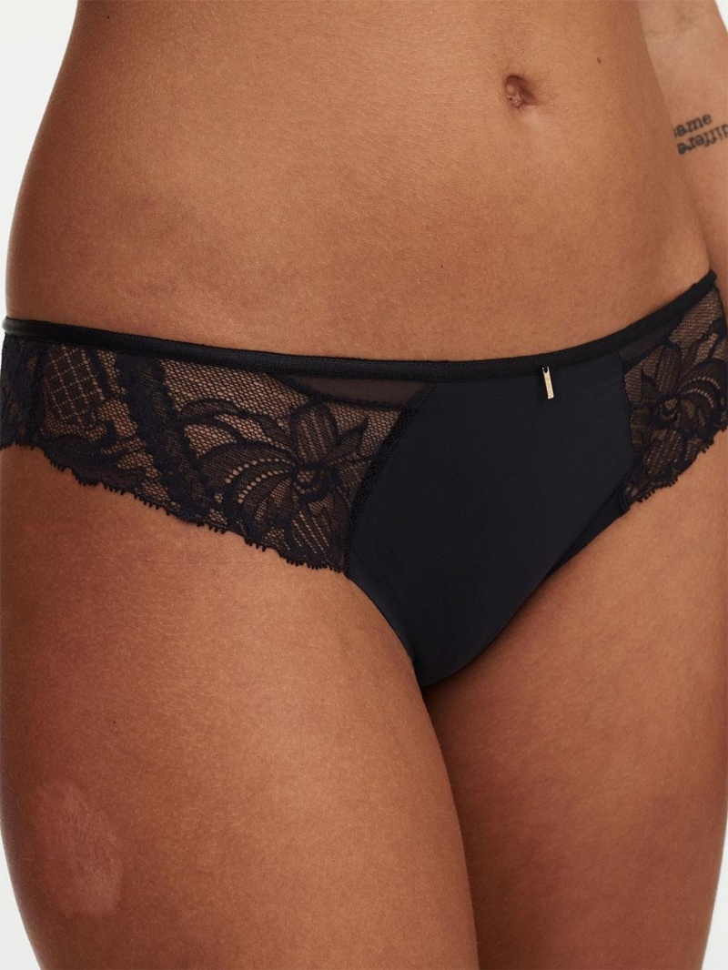 Chantelle Orangerie Dream Tanga Panties Black | USA 1864XFU