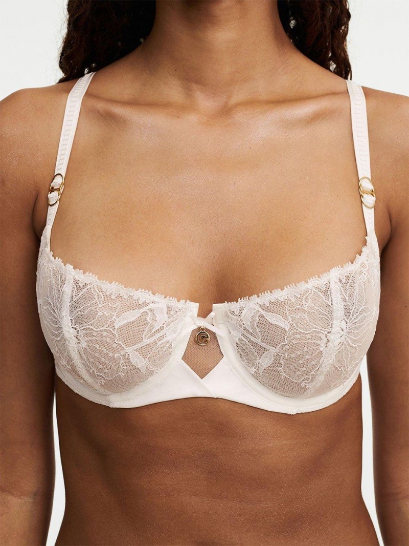 Chantelle Orchids Demi Bras Milk | USA 1390GLQ