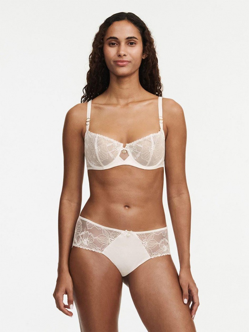 Chantelle Orchids Demi Bras Milk | USA 1390GLQ