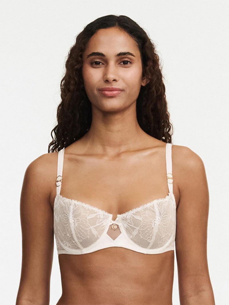 Chantelle Orchids Demi Bras Milk | USA 1390GLQ