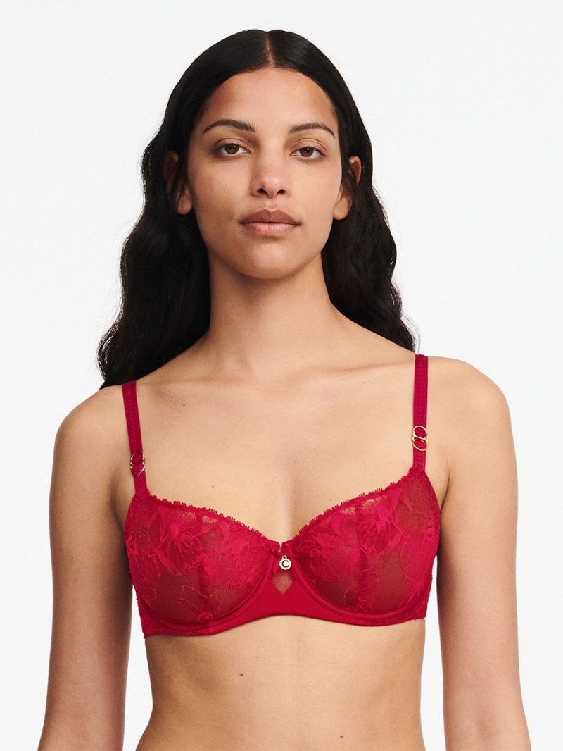 Chantelle Orchids Demi Bras Passion Red | USA 2335JJP