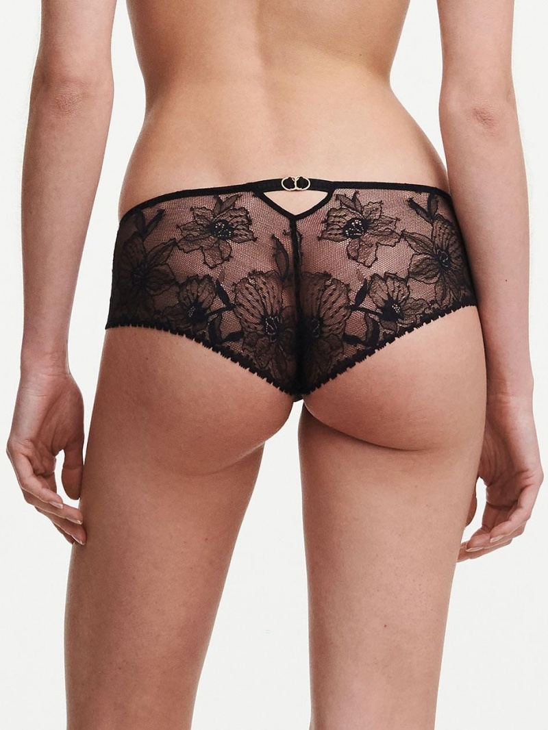 Chantelle Orchids Hipster Panties Black | USA 2516KIO