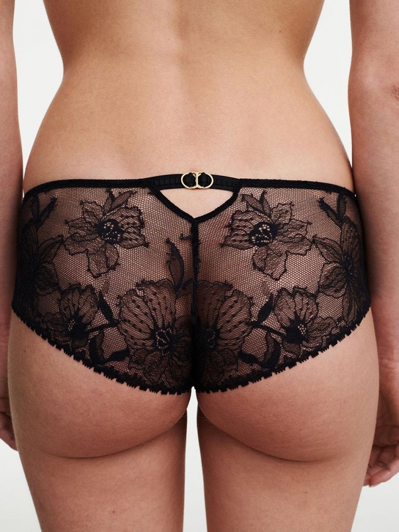 Chantelle Orchids Hipster Panties Black | USA 2516KIO