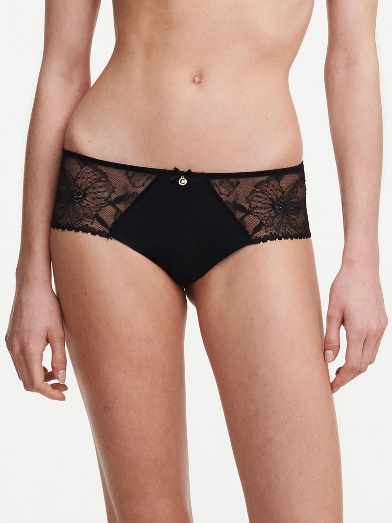 Chantelle Orchids Hipster Panties Black | USA 2516KIO