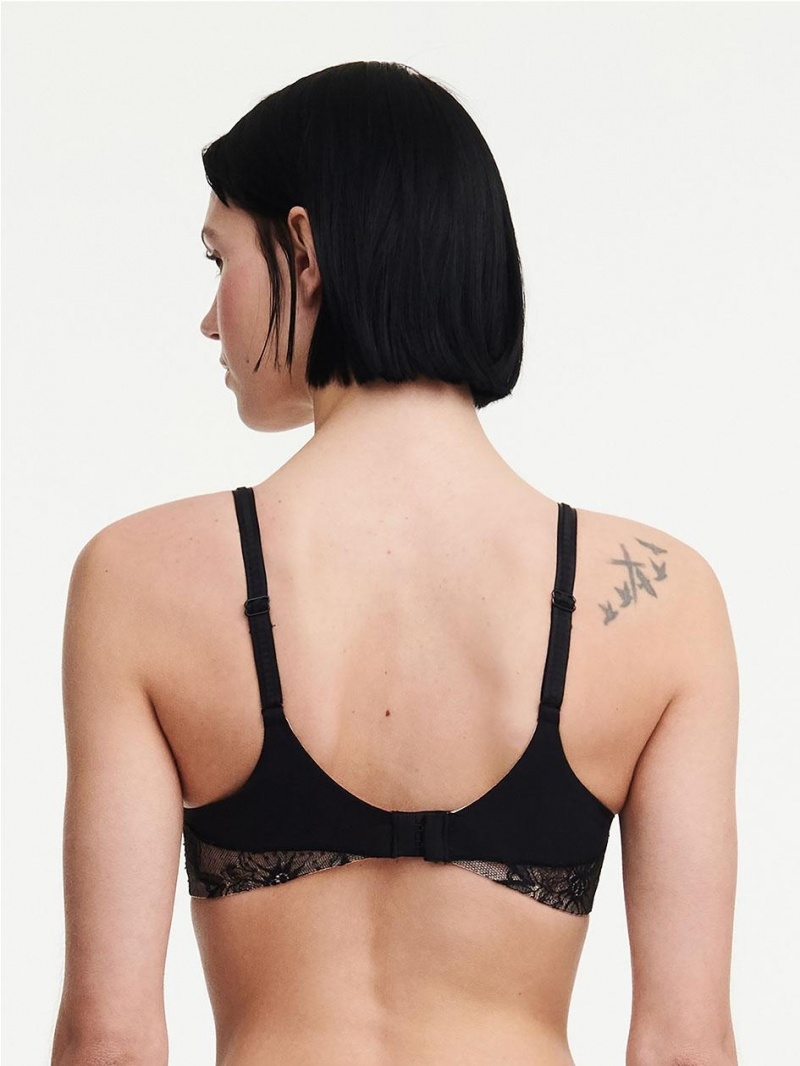 Chantelle Orchids Plunge Unlined Bras Black | USA 2344ISL