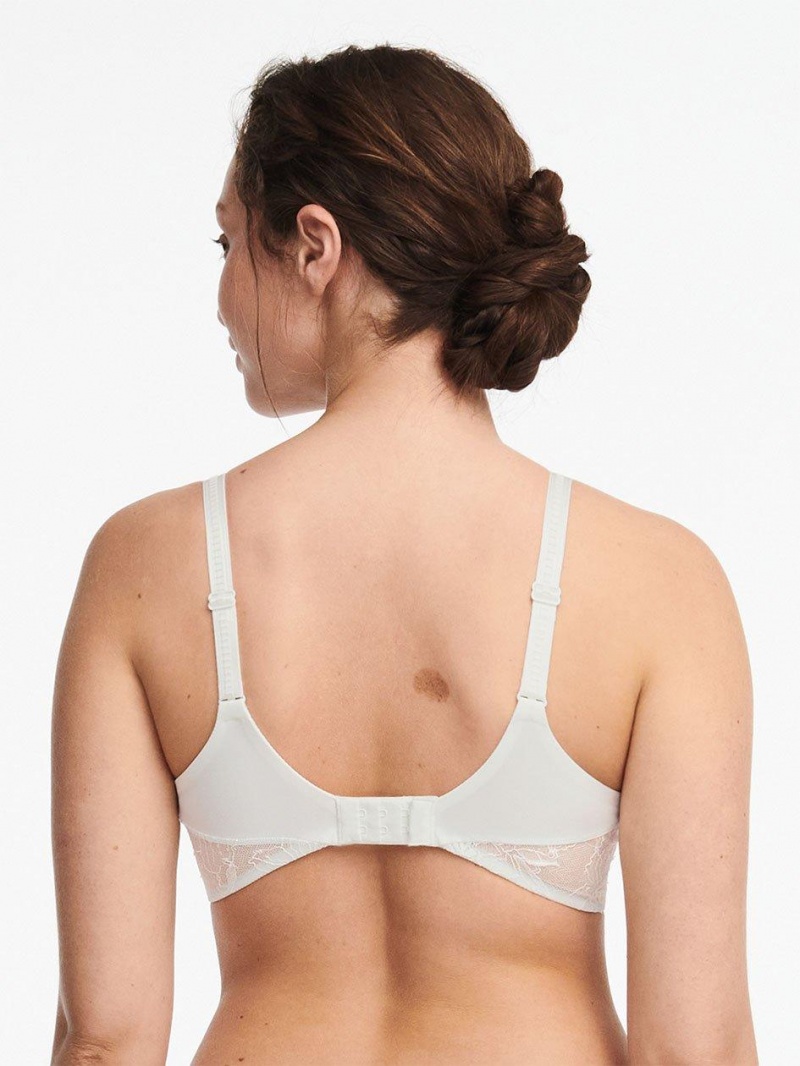 Chantelle Orchids Plunge Unlined Bras Milk | USA 2332ZGU