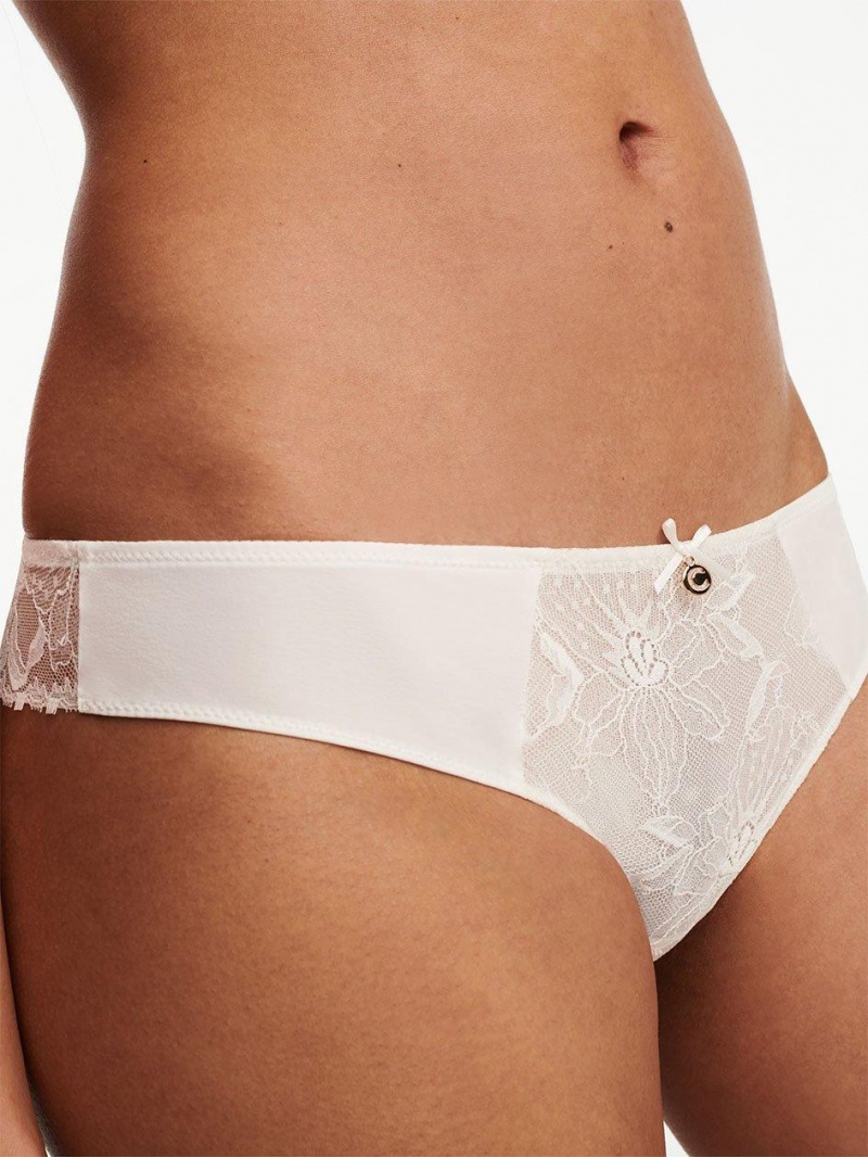 Chantelle Orchids Tanga Panties Milk | USA 2485VDR