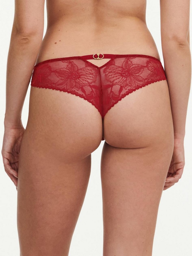 Chantelle Orchids Tanga Panties Passion Red | USA 2532WYN