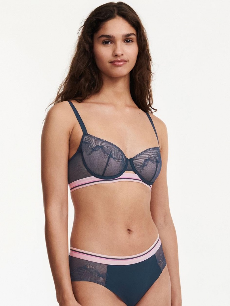 Chantelle Paola Lace Unlined Demi, Passionata designed by CL Bras Deep Blue | USA 1095YUK